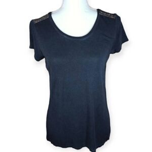 G BY GIULIANA TEAL JEWELD T-SHIRT SZ.XS EUC.  GORGEOUS TOP IN EXCELLENT USED CON